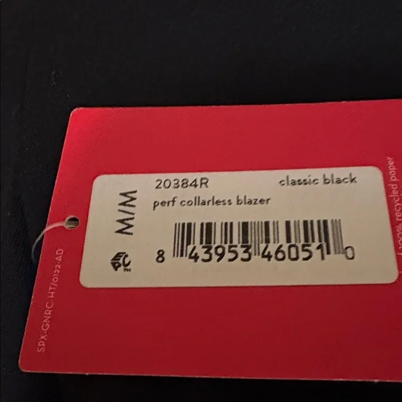 SPANX Perfect Collarless One button jacket/blazer, Classic black, size M, NWT - Picture 8 of 8